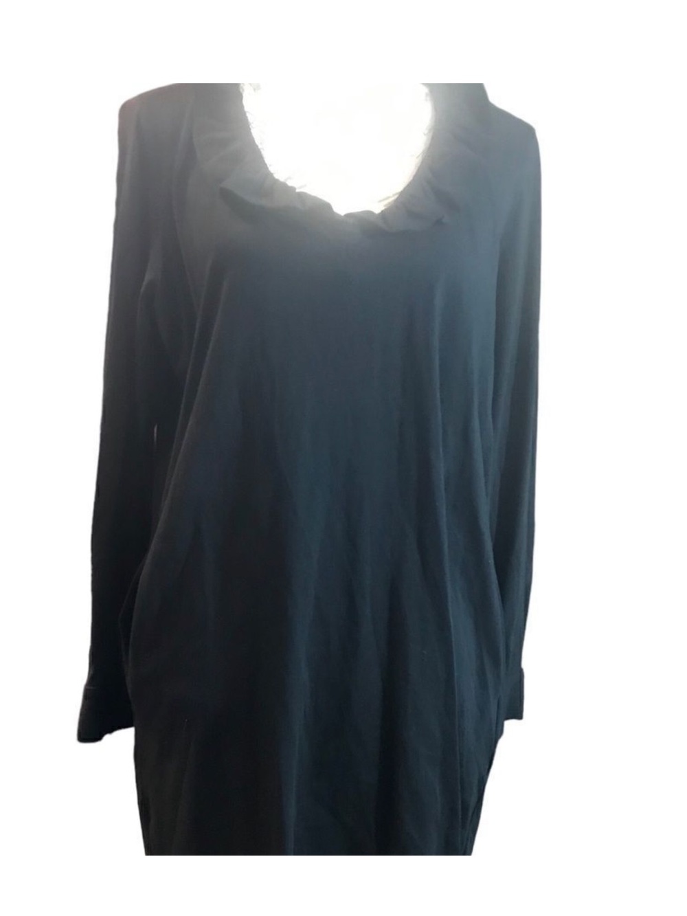 Black Ruffle V-Neck Long-Sleeve Mini Dress - Picture 5 of 12